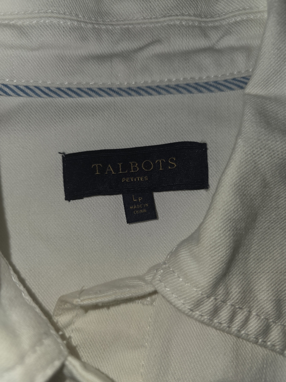 Talbots Cream Button-Front Jean Jacket - Picture 2 of 2